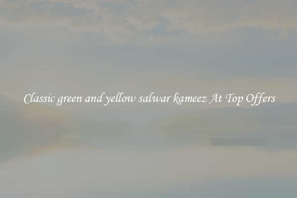 Classic green and yellow salwar kameez At Top Offers