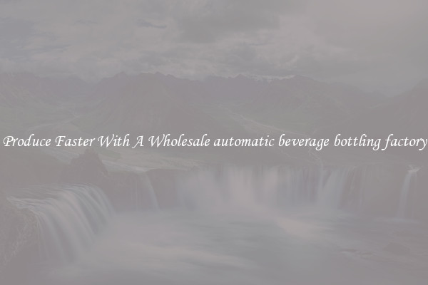 Produce Faster With A Wholesale automatic beverage bottling factory