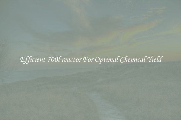 Efficient 700l reactor For Optimal Chemical Yield