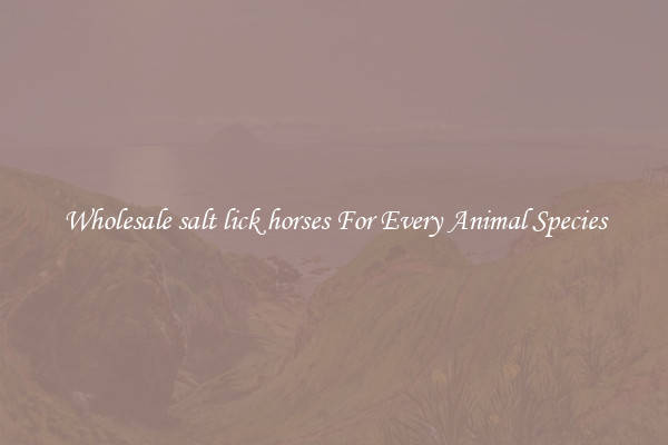 Wholesale salt lick horses For Every Animal Species
